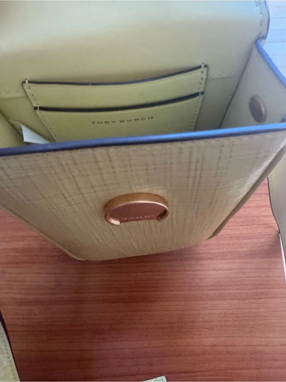 Tory Burch Lemon Yellow Textured Leather Crossbody Phone bag